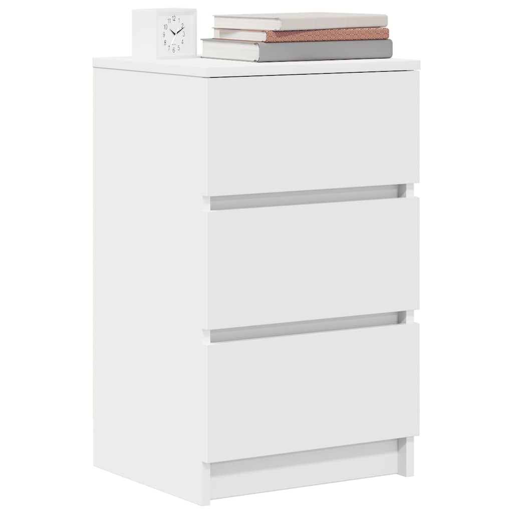 Bedside Cabinets with 3 Drawers 2 pcs White 39x35x65 cm