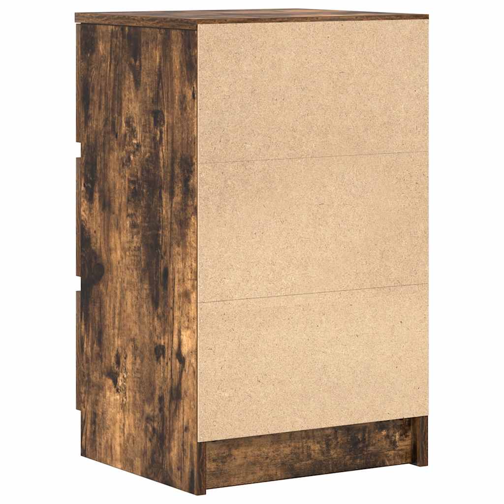 Bedside Cabinets with 3 Drawers 2 pcs Smoked Oak 39x35x65 cm