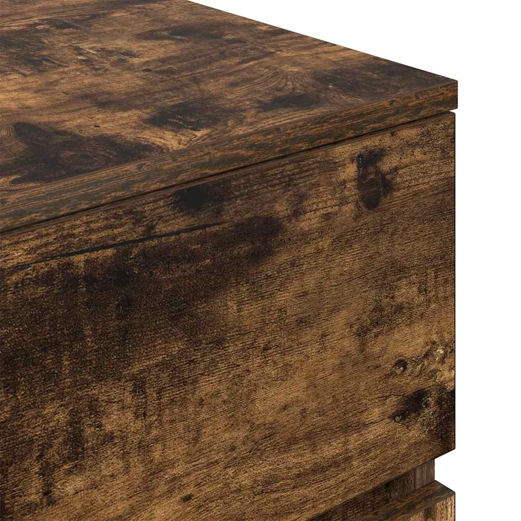 Bedside Cabinets with 3 Drawers 2 pcs Smoked Oak 39x35x65 cm
