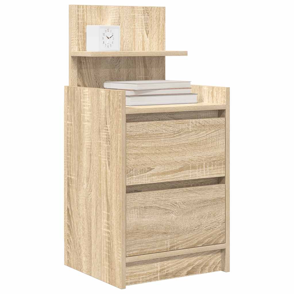 Bedside Cabinets with 2 Drawers 2 pcs Sonoma Oak 38x34x80 cm