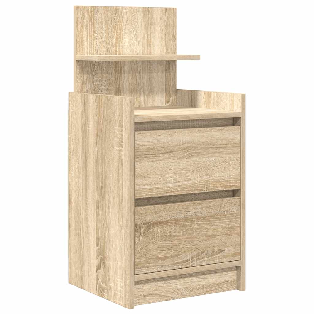 Bedside Cabinets with 2 Drawers 2 pcs Sonoma Oak 38x34x80 cm