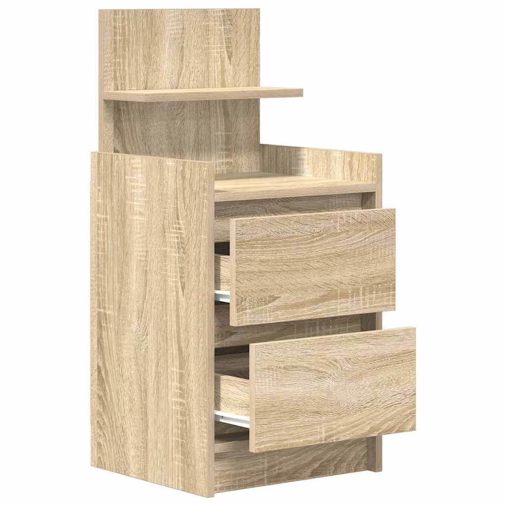 Bedside Cabinets with 2 Drawers 2 pcs Sonoma Oak 38x34x80 cm