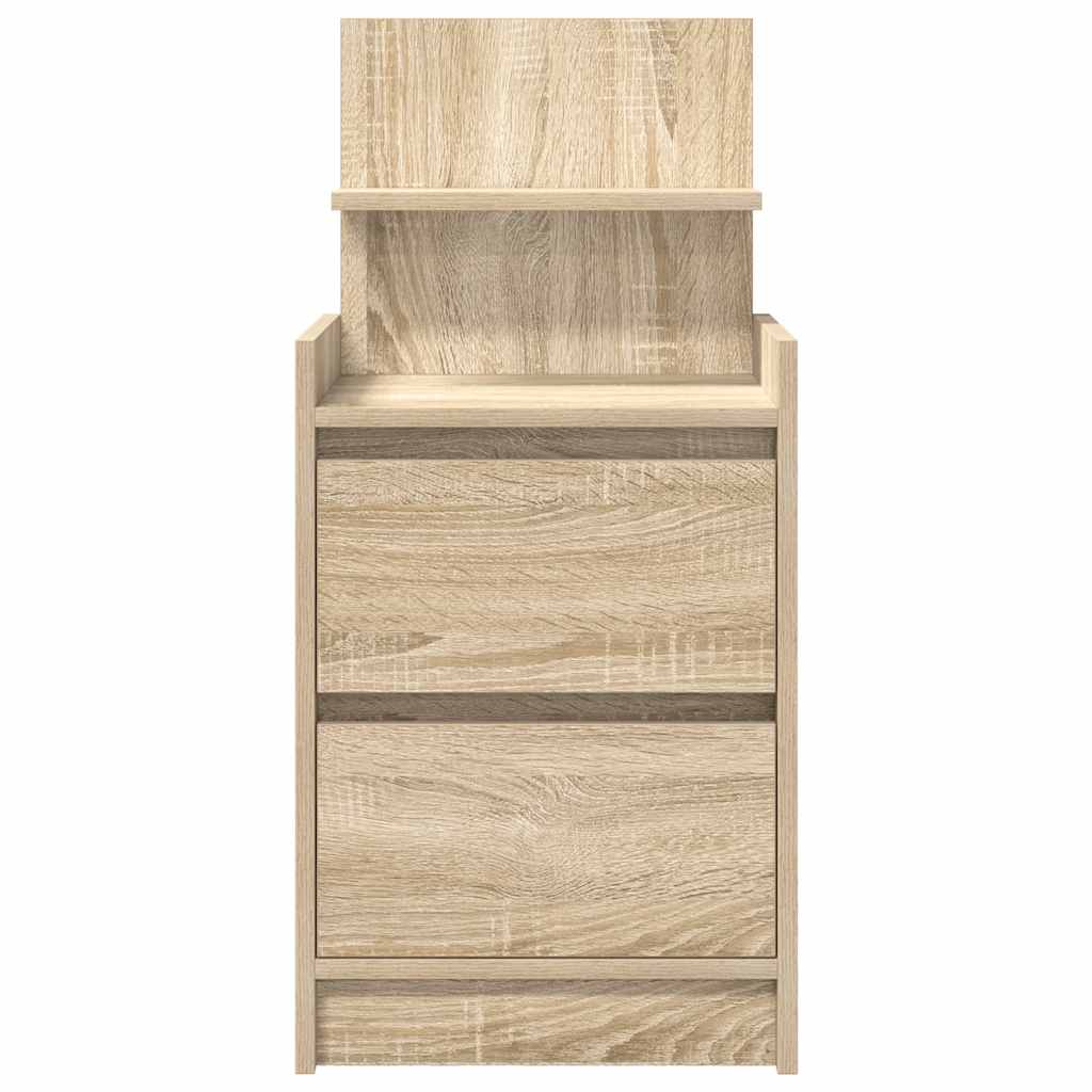 Bedside Cabinets with 2 Drawers 2 pcs Sonoma Oak 38x34x80 cm