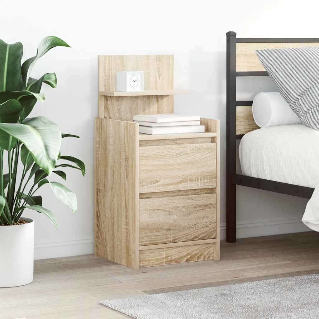 Bedside Cabinets with 2 Drawers 2 pcs Sonoma Oak 38x34x80 cm
