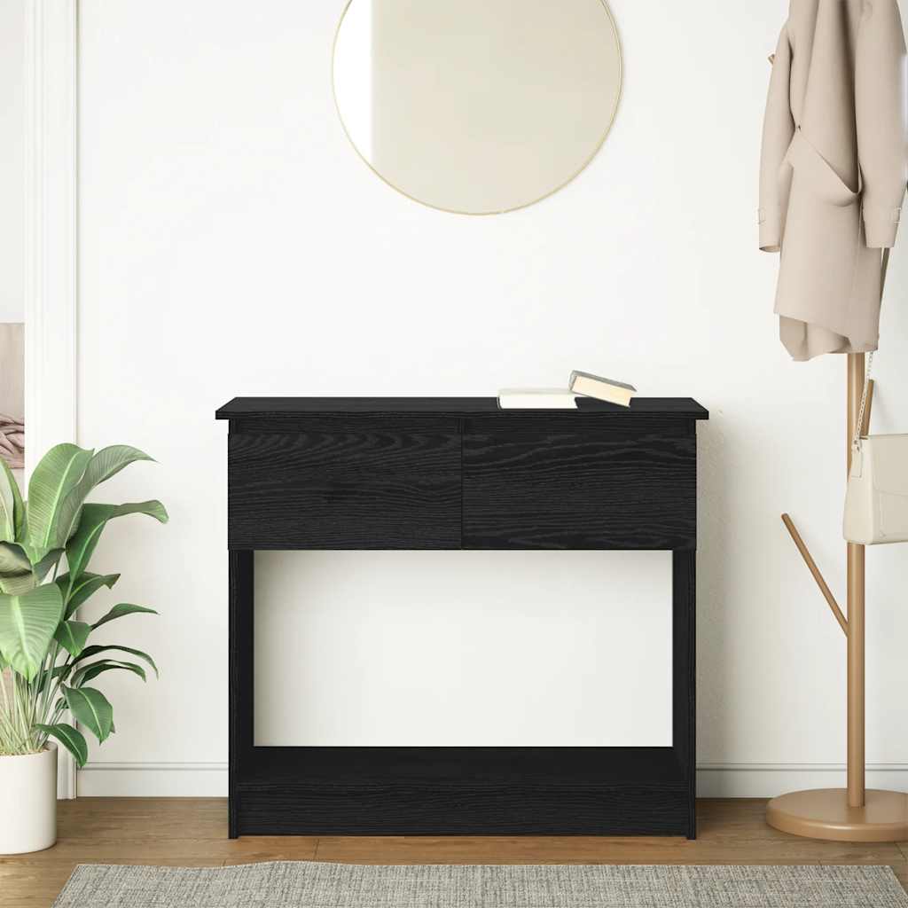 Sleek Black Console Table with Drawers, 85.5x38.5x74.5 cm