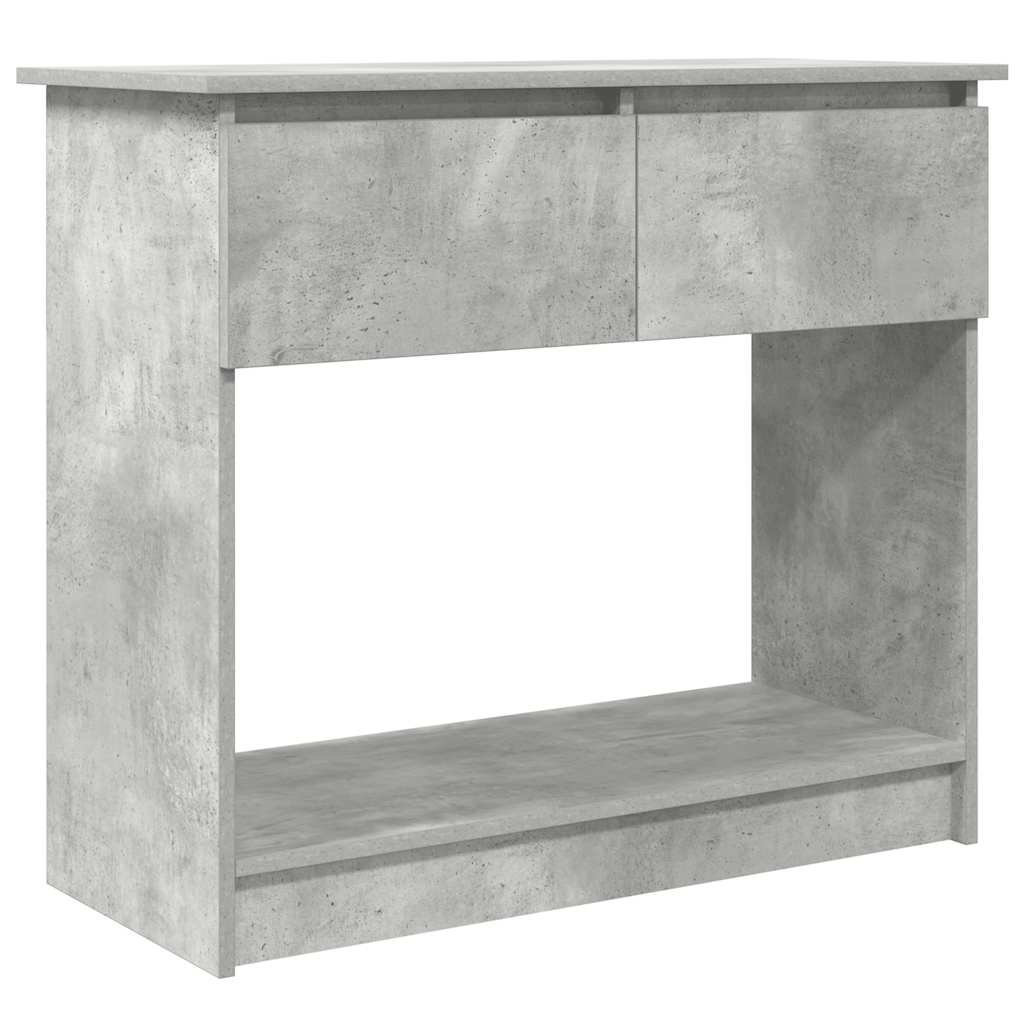 Concrete Grey Console Table with Drawers, 85.5x38.5x74.5 cm