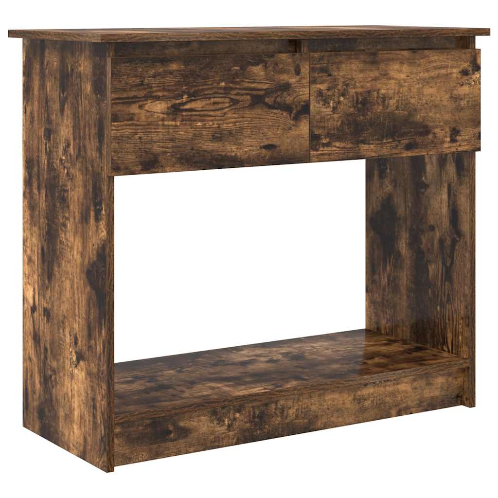 Smoked Oak Console Table with Drawers - 85.5x38.5x74.5 cm