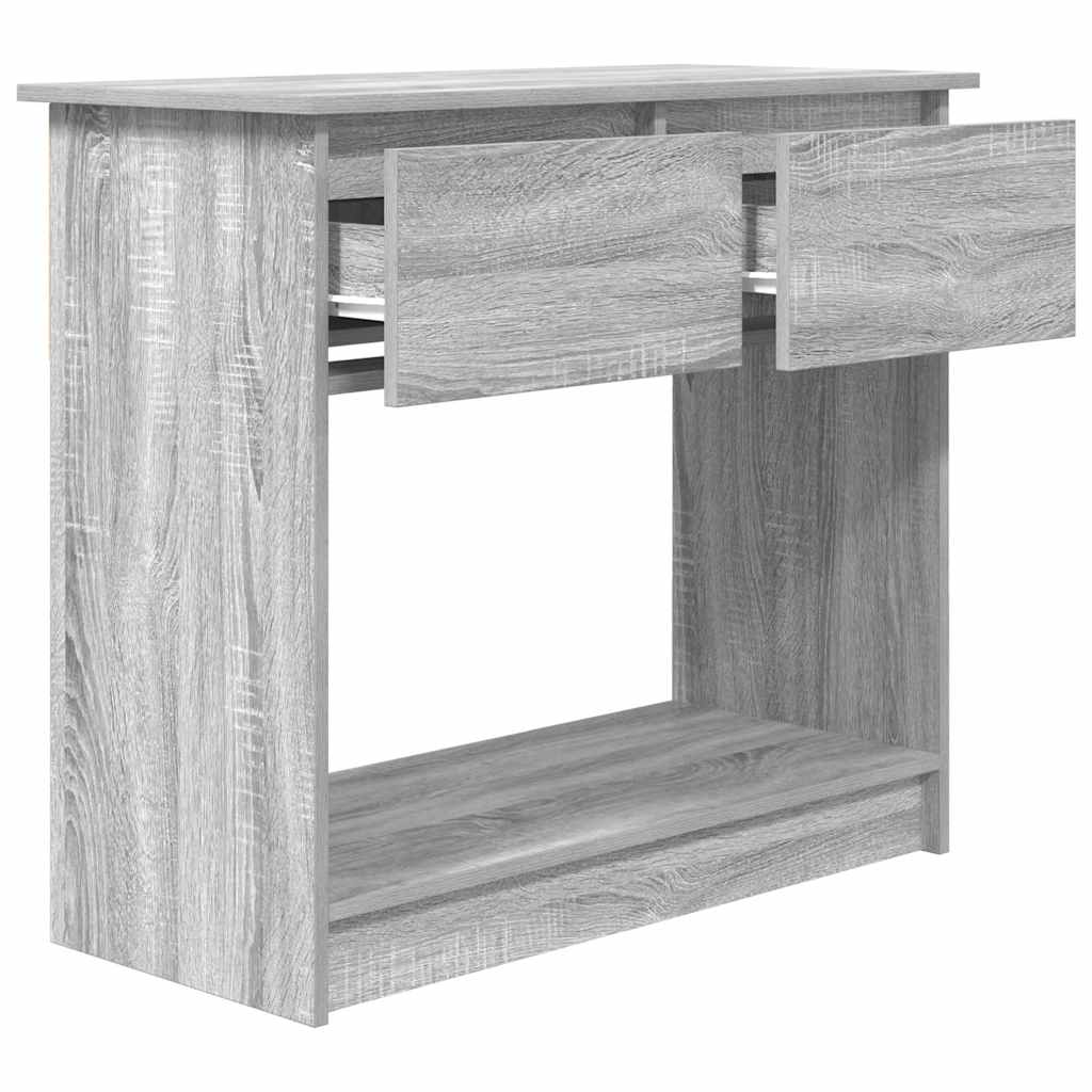 Grey Sonoma Console Table with Drawers, 85.5x38.5x74.5 cm Oak Wood