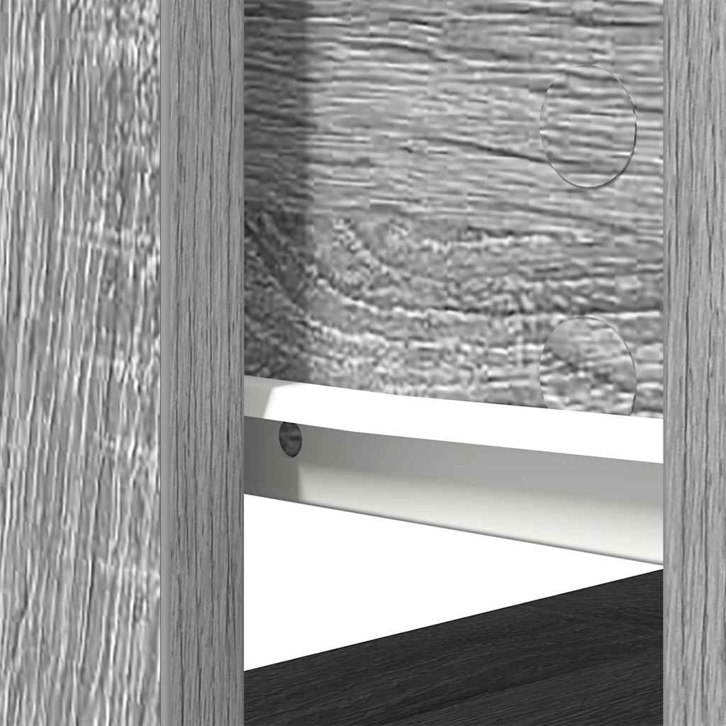 Grey Sonoma Console Table with Drawers, 85.5x38.5x74.5 cm Oak Wood
