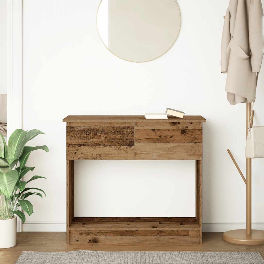 Vintage Wood Console Table with Drawers - 85.5x38.5x74.5 cm