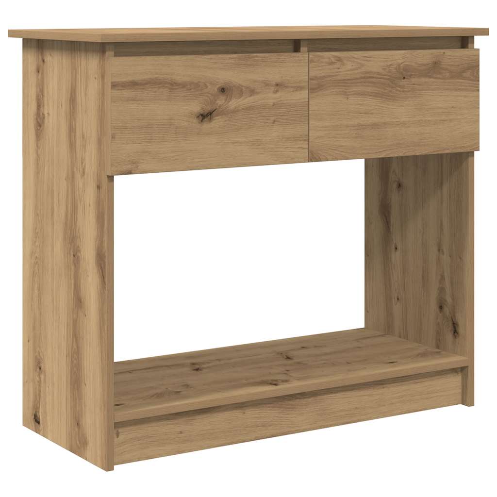 Artisan Oak Console Table with Drawers - 85.5x38.5x74.5 cm