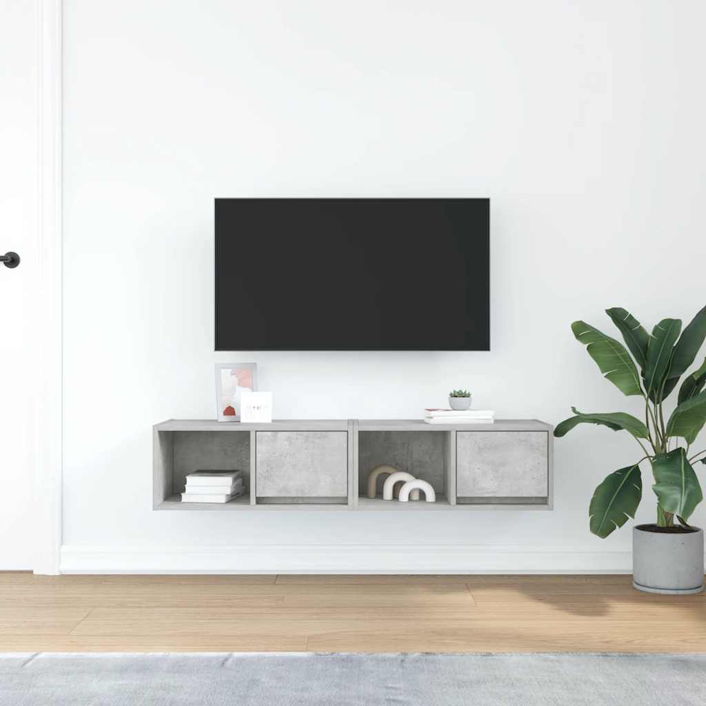 TV Cabinets 2 pcs Concrete Grey 60x31x25.5 cm Engineered Wood