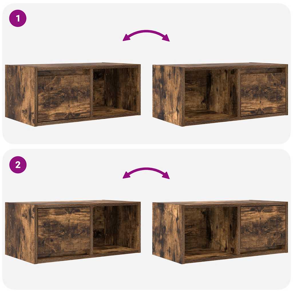 TV Cabinets 2 pcs Smoked Oak 60x31x25.5 cm Engineered Wood