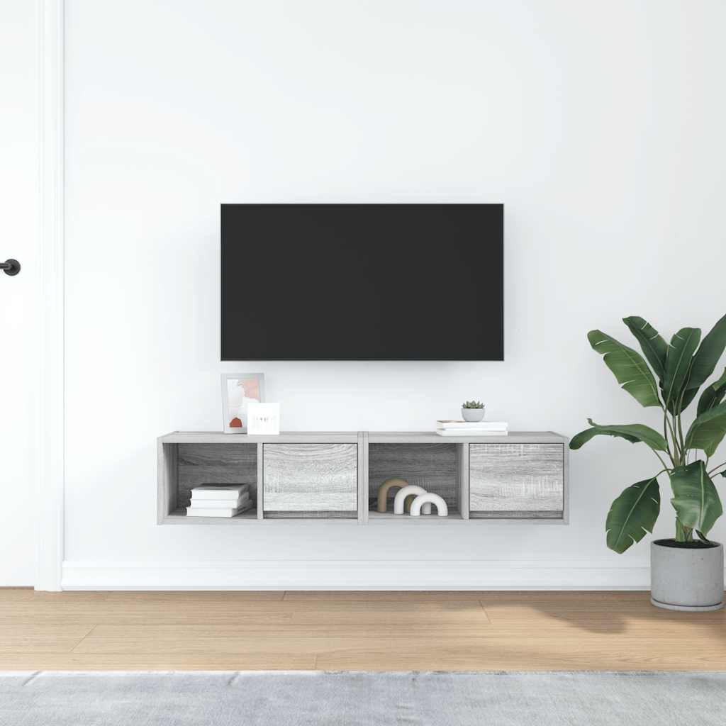 TV Cabinets 2 pcs Grey Sonoma 60x31x25.5 cm Engineered Wood