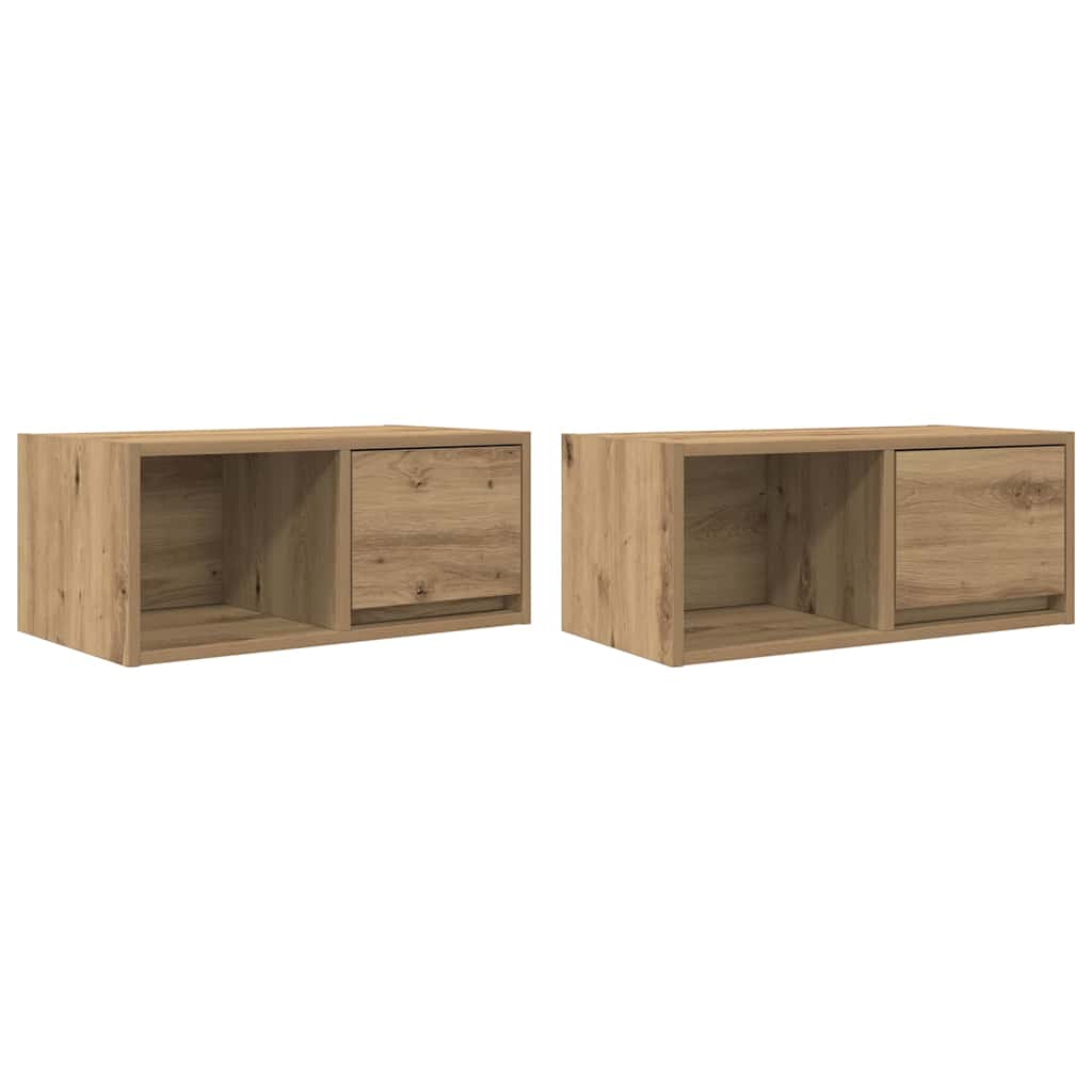 TV Cabinets 2 pcs Artisan Oak 60x31x25.5 cm Engineered Wood