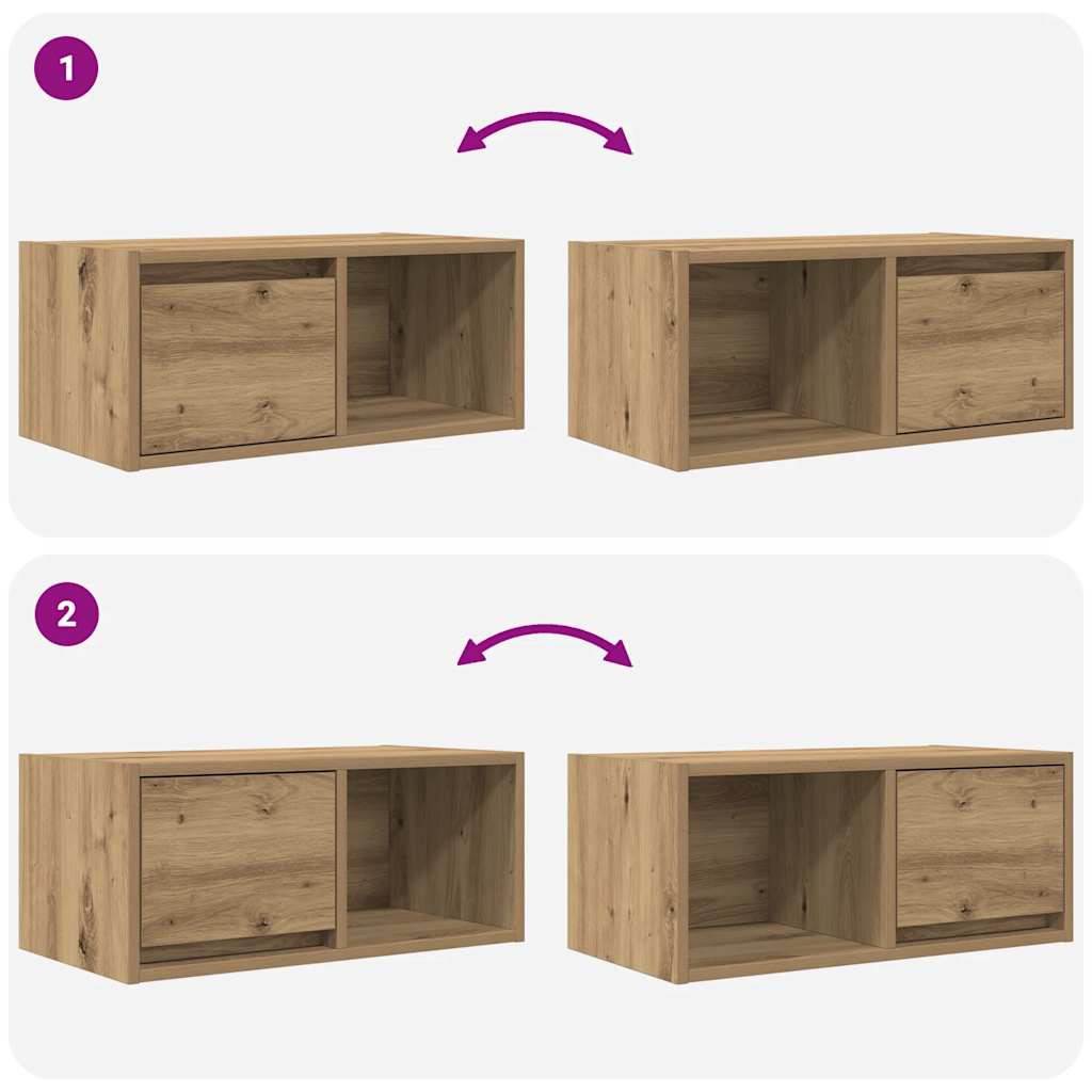 TV Cabinets 2 pcs Artisan Oak 60x31x25.5 cm Engineered Wood