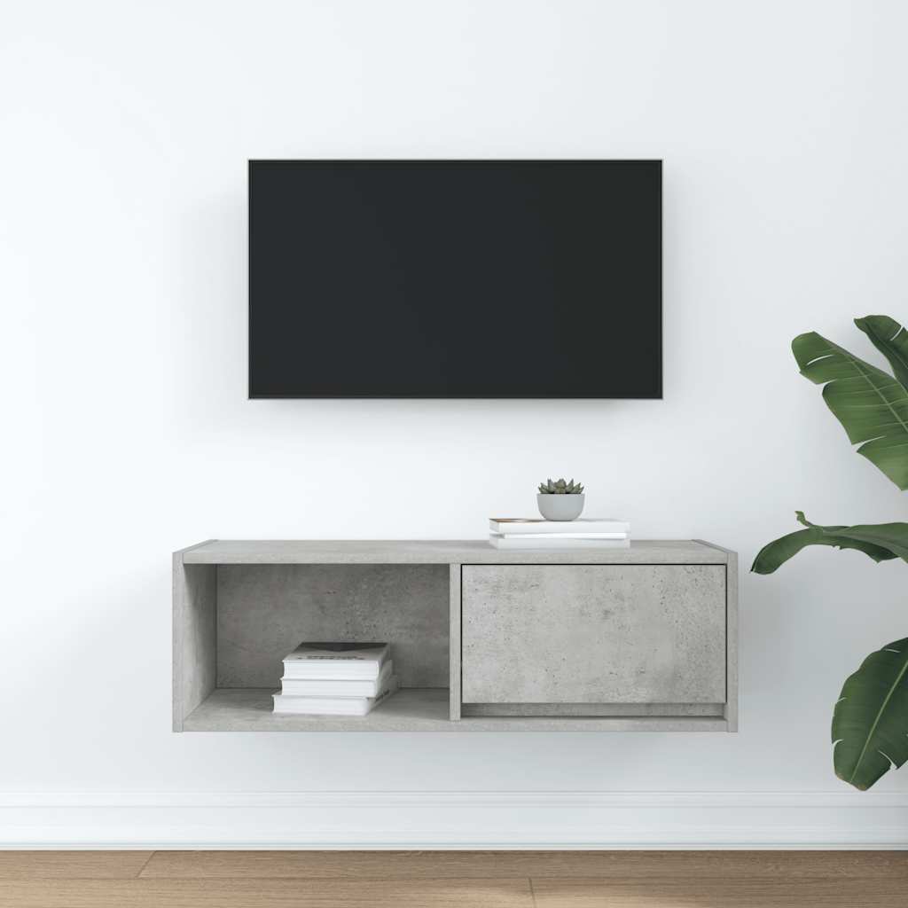 TV Cabinet Concrete Grey 80x31x25.5 cm Engineered Wood
