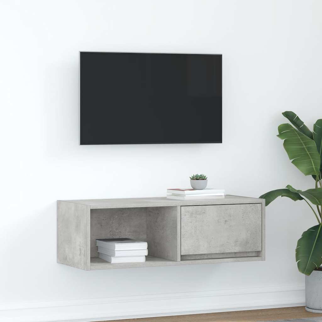 TV Cabinet Concrete Grey 80x31x25.5 cm Engineered Wood