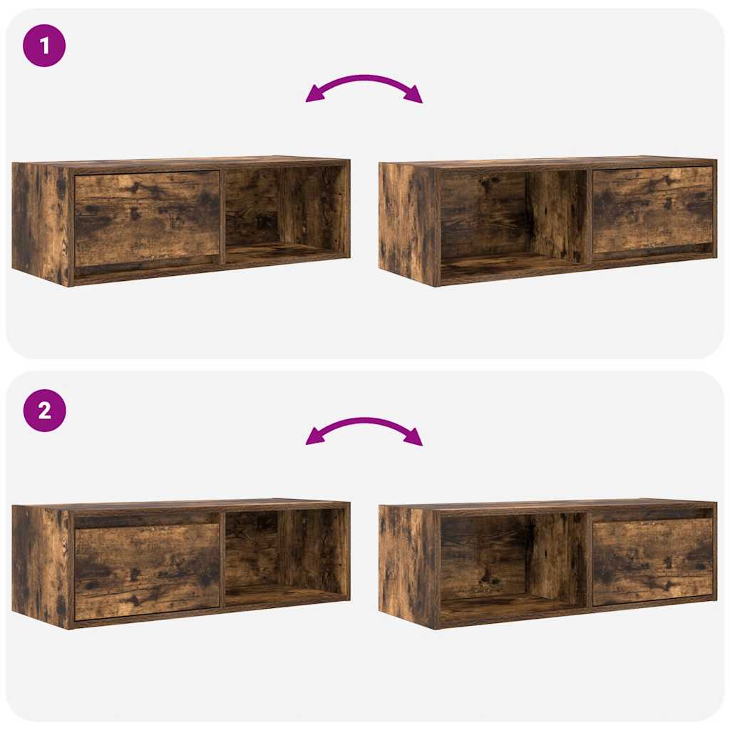 TV Cabinets 2 pcs Smoked Oak 80x31x25.5 cm Engineered Wood