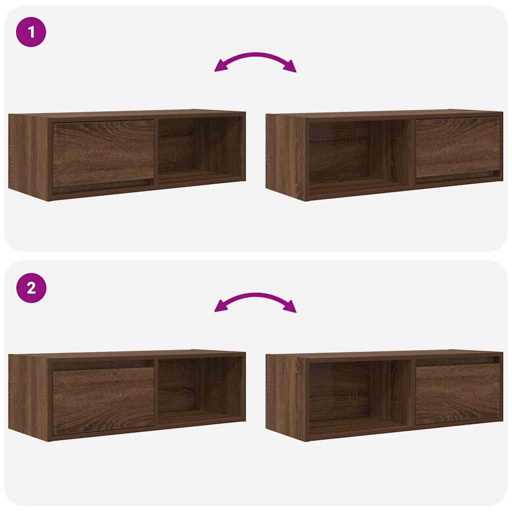 TV Cabinet Brown Oak 80x31x25.5 cm Engineered Wood