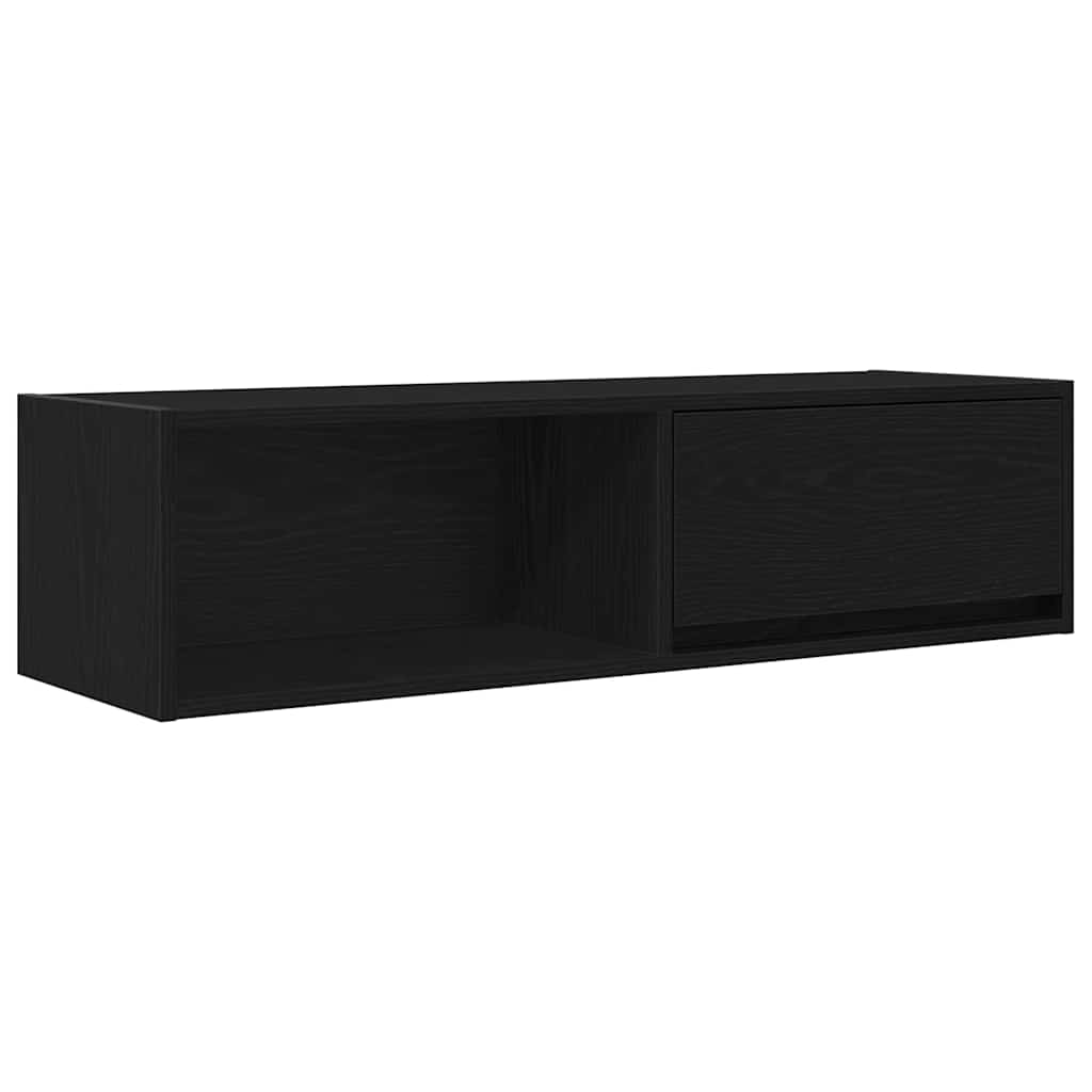 TV Cabinet Black Oak 100x31x25.5 cm Engineered Wood