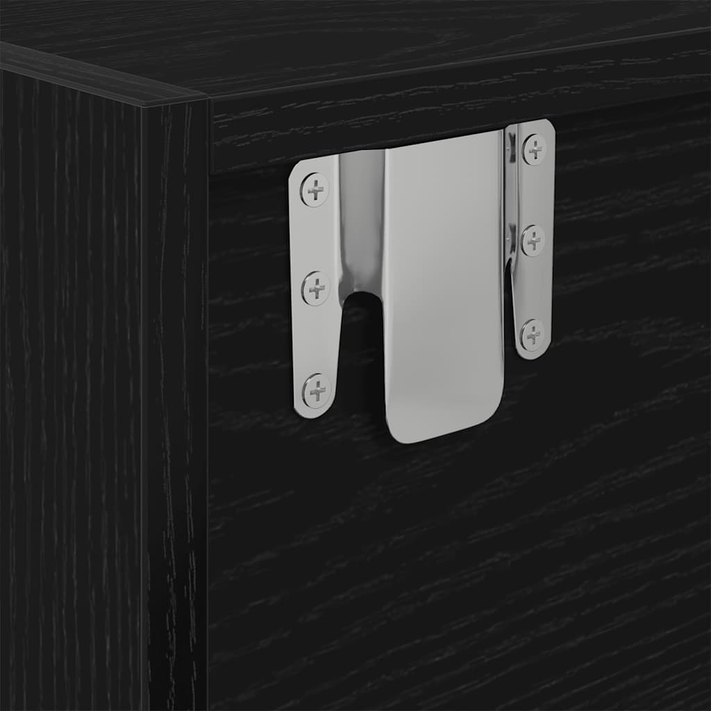 TV Cabinet Black Oak 100x31x25.5 cm Engineered Wood