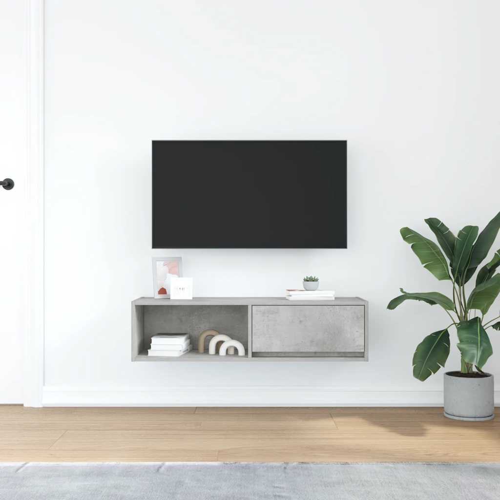 TV Cabinet Concrete Grey 100x31x25.5 cm Engineered Wood