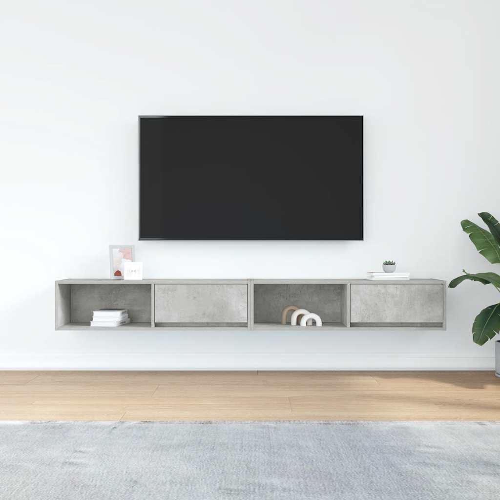 TV Cabinets 2 pcs Concrete Grey 100x31x25.5 cm Engineered Wood