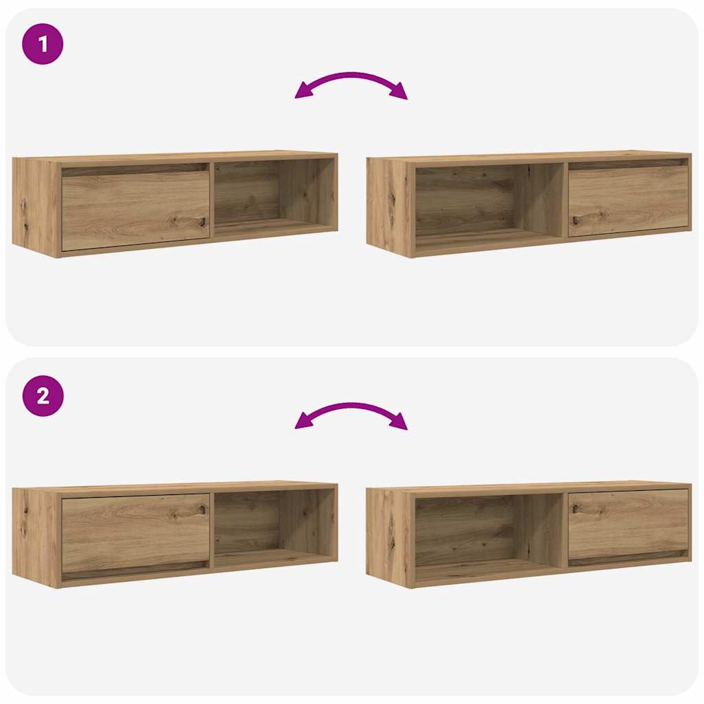 TV Cabinets 2 pcs Artisan Oak 100x31x25.5 cm Engineered Wood