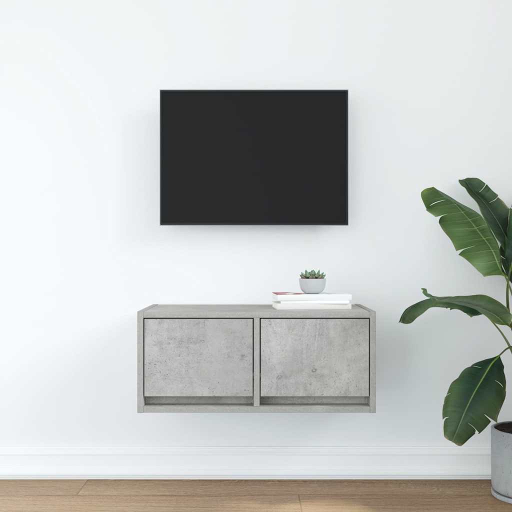 TV Cabinet Concrete Grey 60x31x25.5 cm Engineered Wood