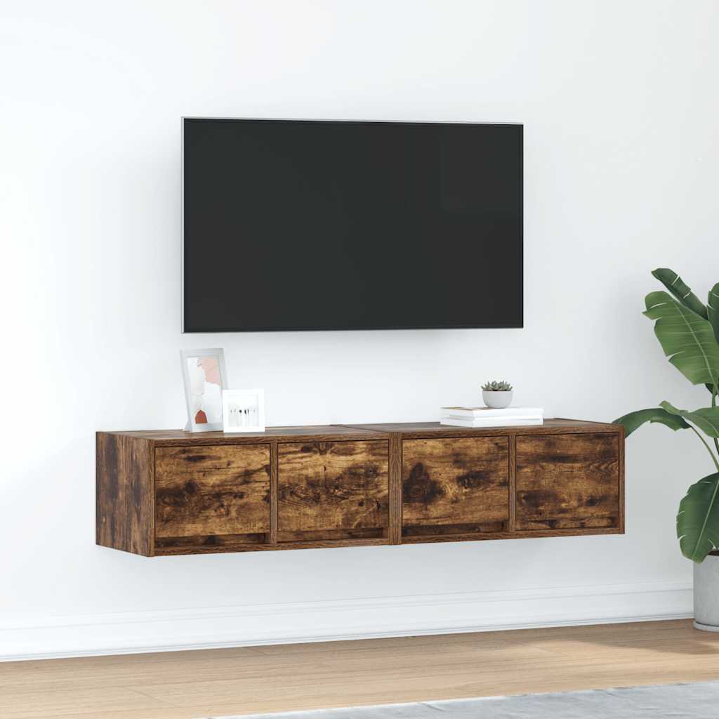 TV Cabinets 2 pcs Smoked Oak 60x31x25.5 cm Engineered Wood