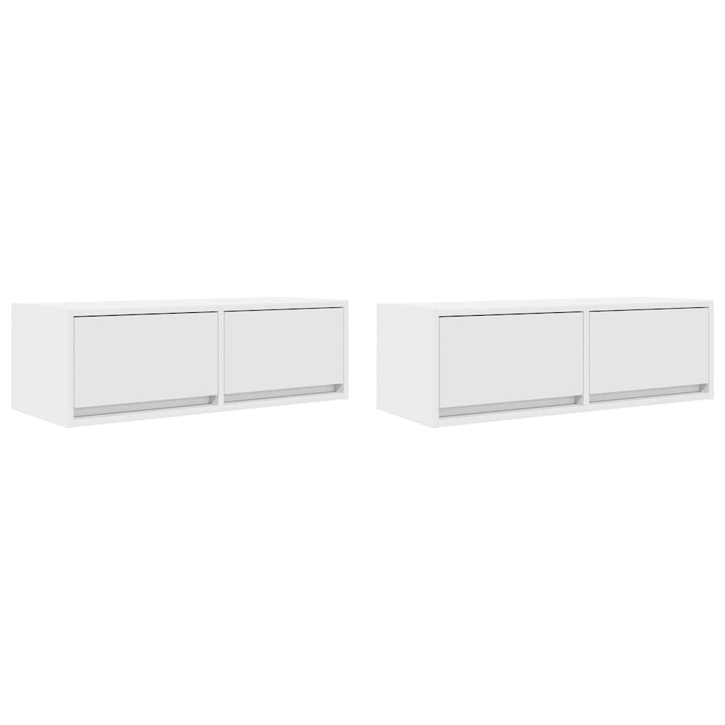 TV Cabinets 2 pcs White 80x31x25.5 cm Engineered Wood