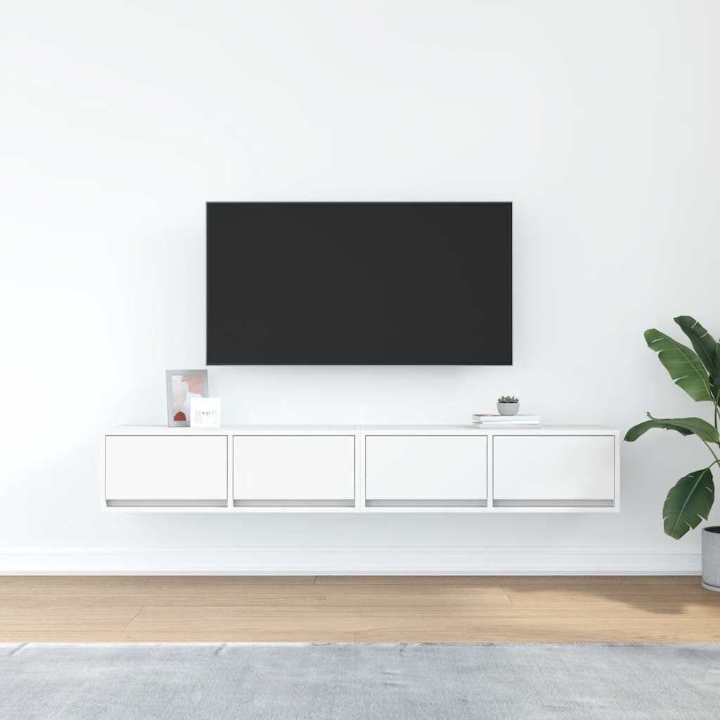 TV Cabinets 2 pcs White 80x31x25.5 cm Engineered Wood