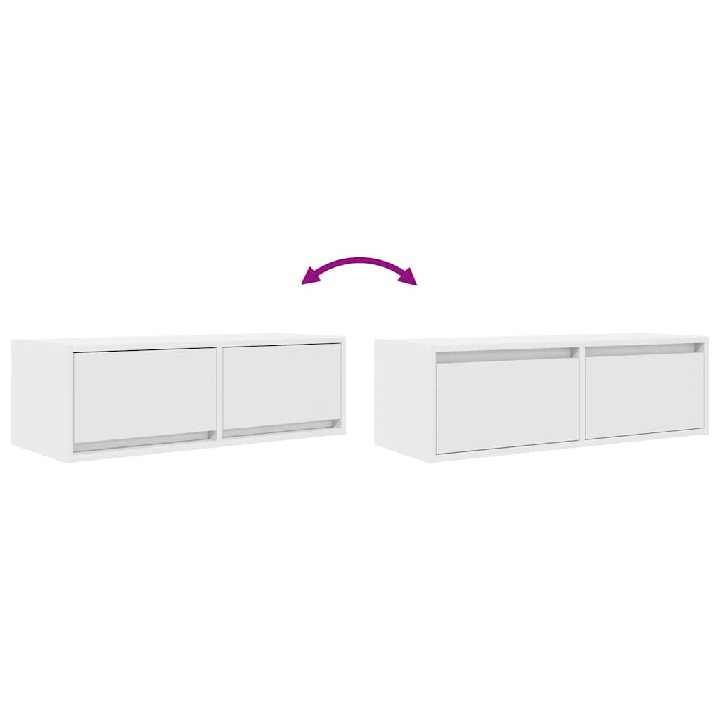 TV Cabinets 2 pcs White 80x31x25.5 cm Engineered Wood