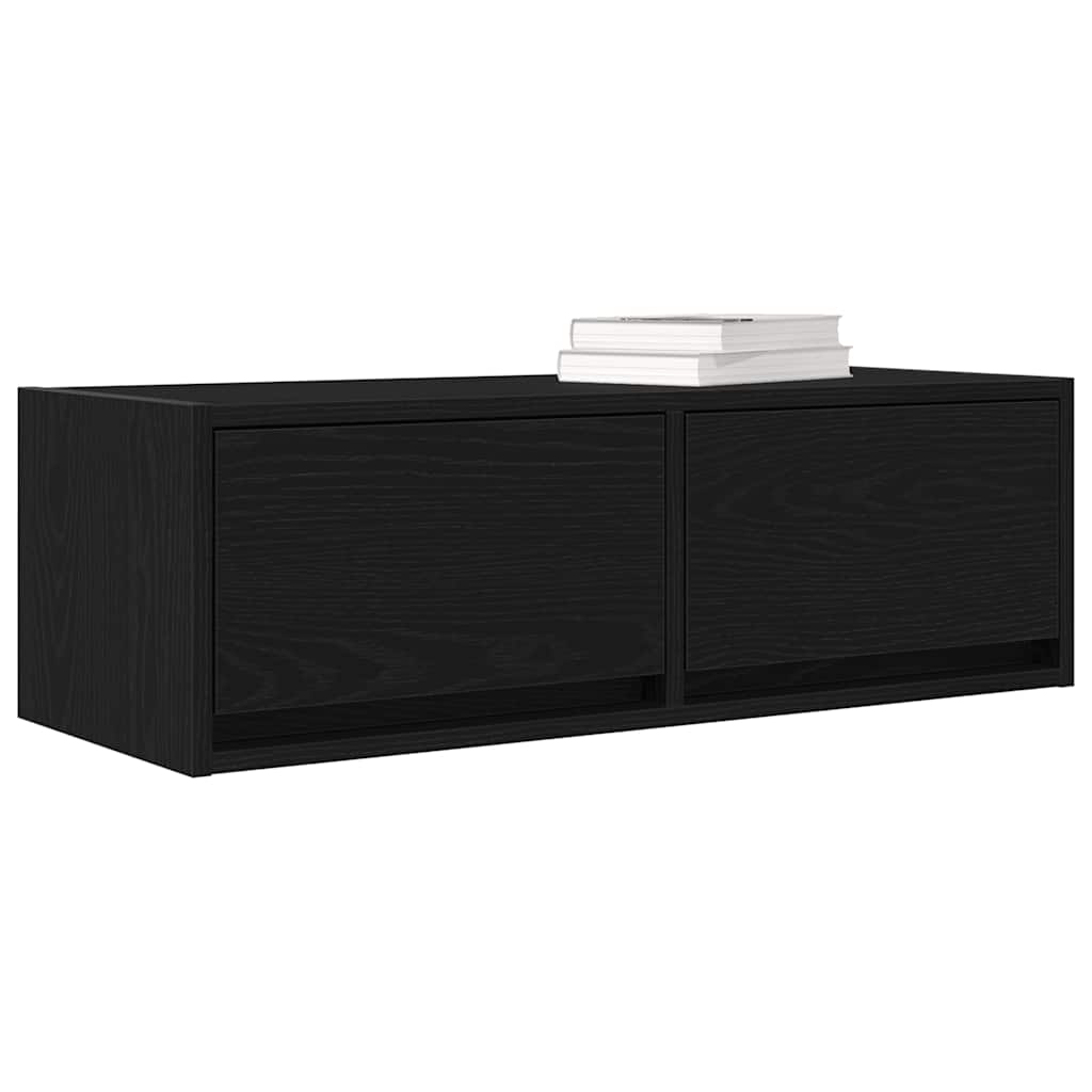 TV Cabinet Black Oak 80x31x25.5 cm Engineered Wood