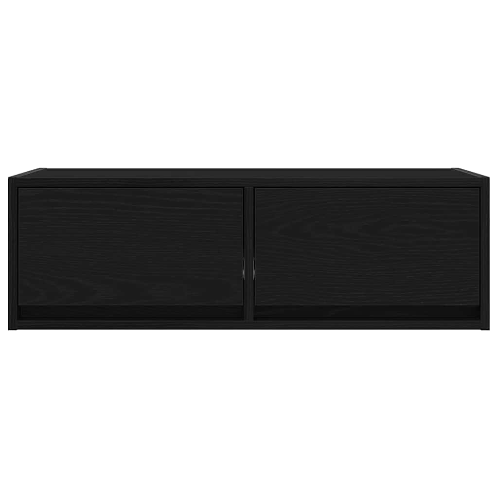 TV Cabinet Black Oak 80x31x25.5 cm Engineered Wood