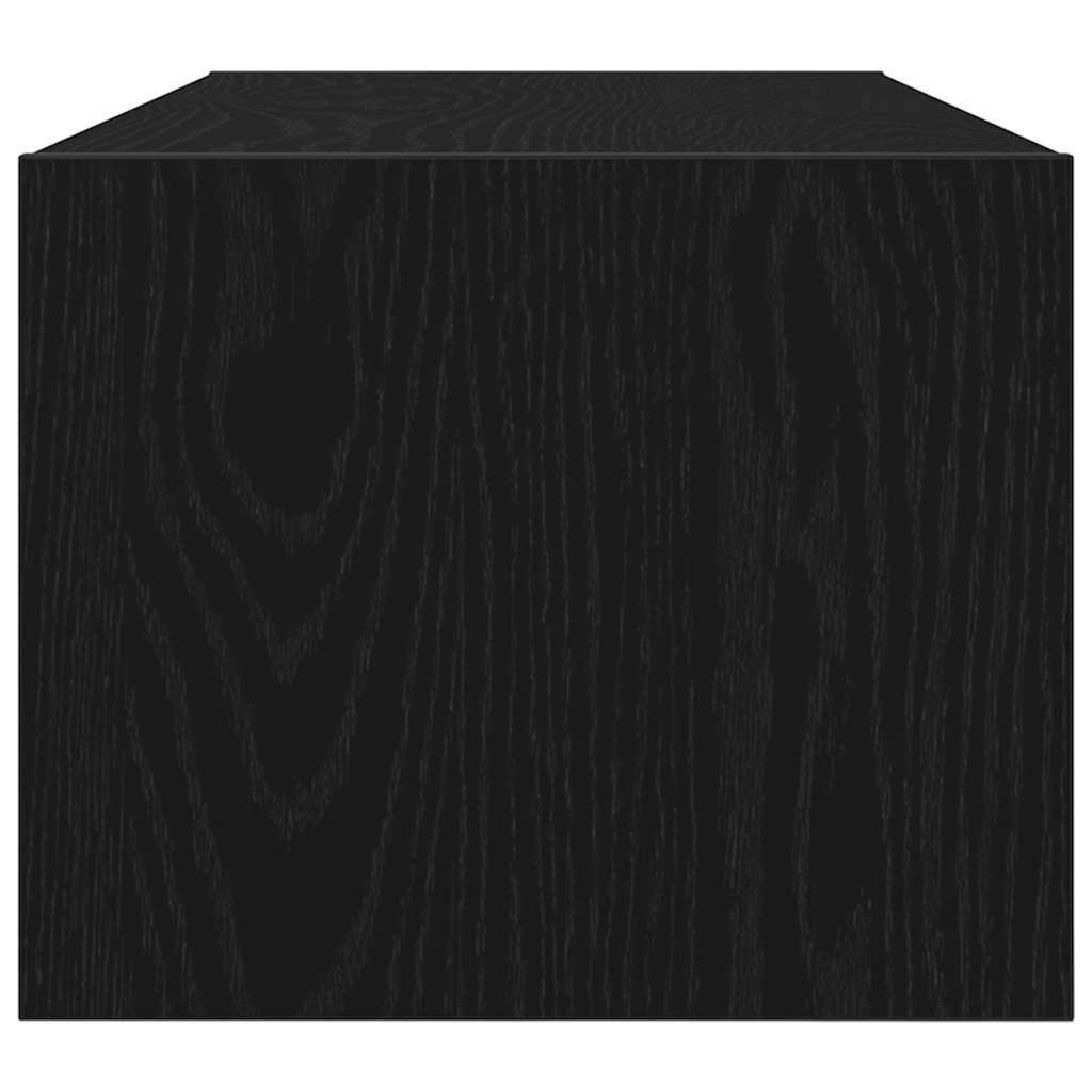 TV Cabinet Black Oak 80x31x25.5 cm Engineered Wood