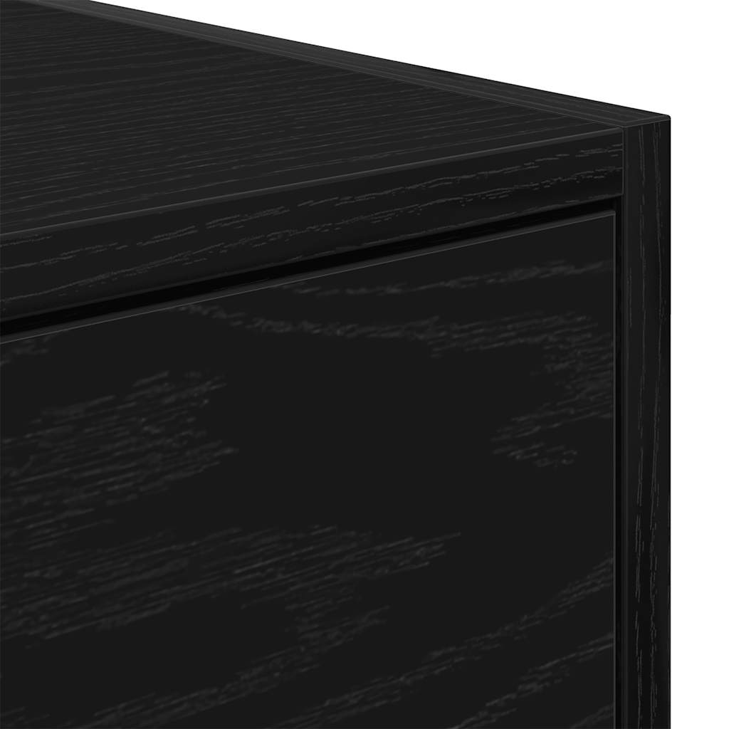 TV Cabinet Black Oak 80x31x25.5 cm Engineered Wood