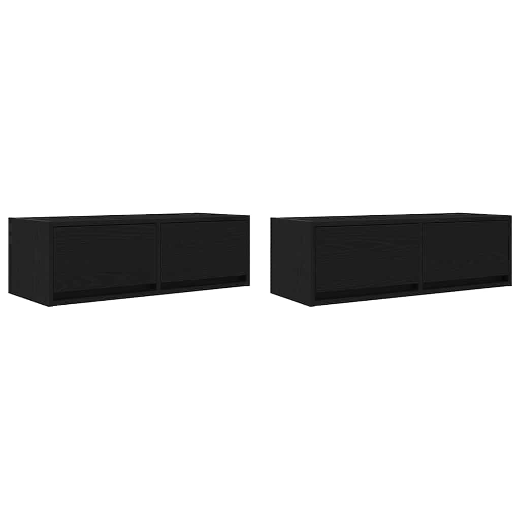 TV Cabinets 2 pcs Black Oak 80x31x25.5 cm Engineered Wood
