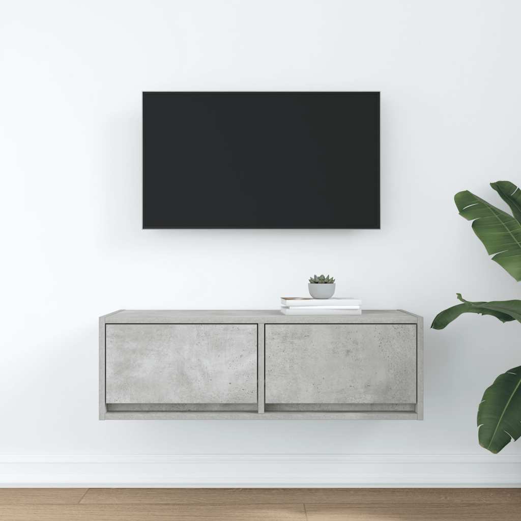 TV Cabinet Concrete Grey 80x31x25.5 cm Engineered Wood