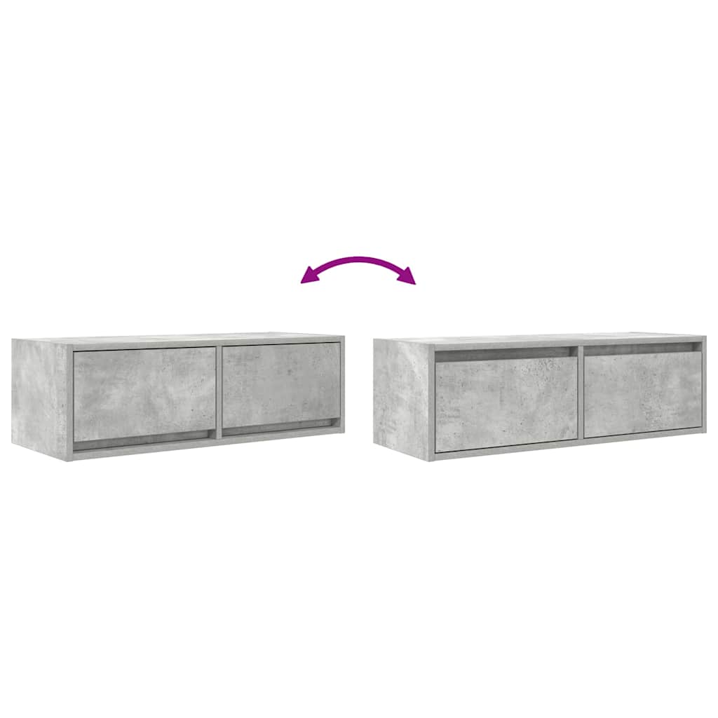 TV Cabinet Concrete Grey 80x31x25.5 cm Engineered Wood