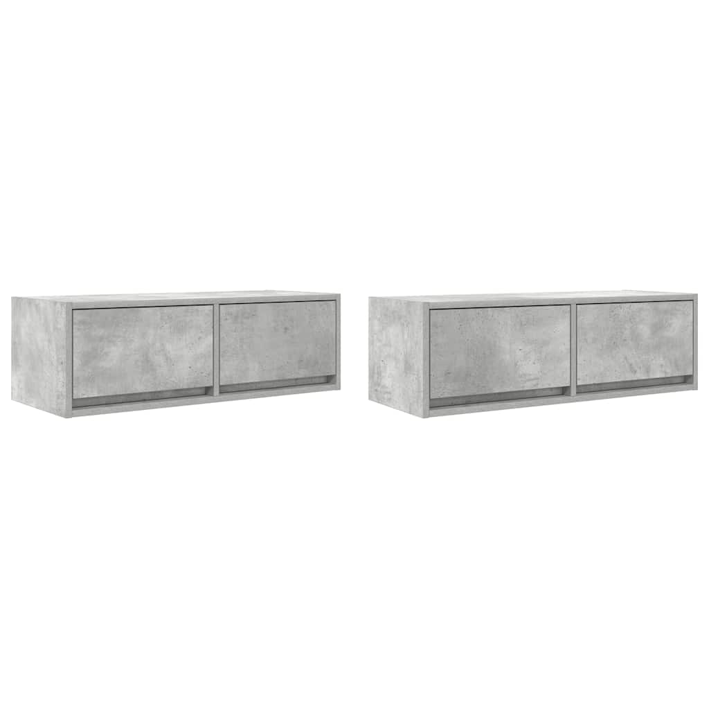 TV Cabinets 2 pcs Concrete Grey 80x31x25.5 cm Engineered Wood
