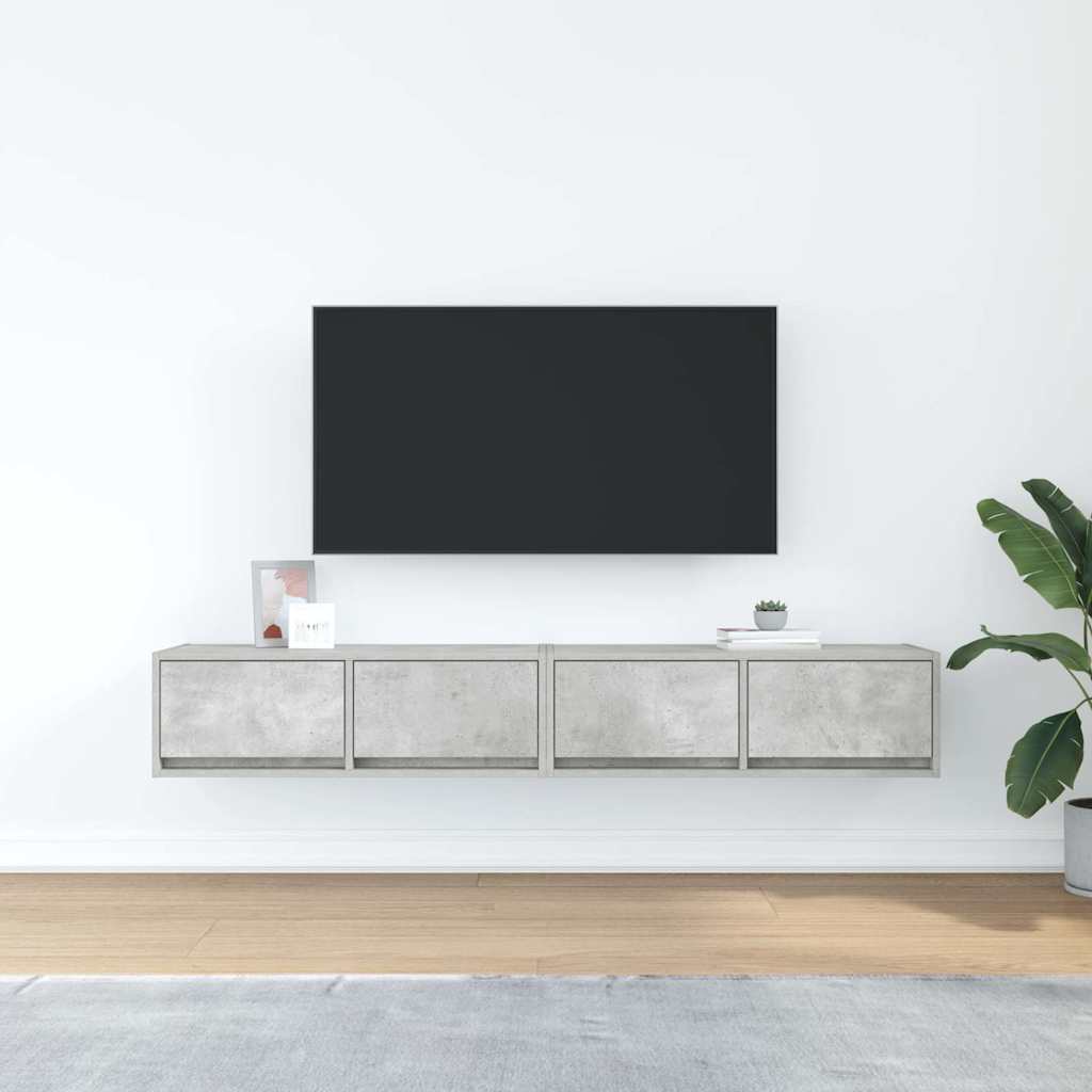 TV Cabinets 2 pcs Concrete Grey 80x31x25.5 cm Engineered Wood