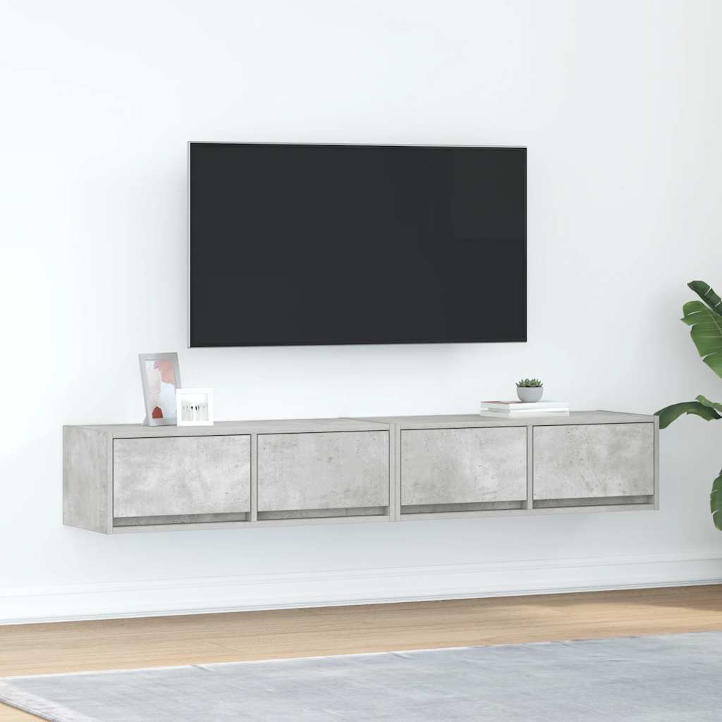 TV Cabinets 2 pcs Concrete Grey 80x31x25.5 cm Engineered Wood