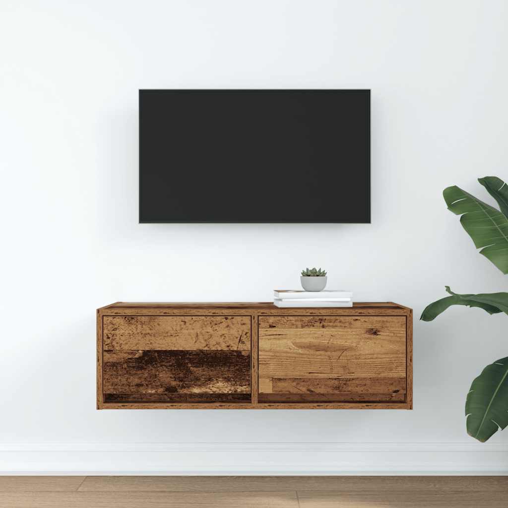 TV Cabinet Old Wood 80x31x25.5 cm Engineered Wood