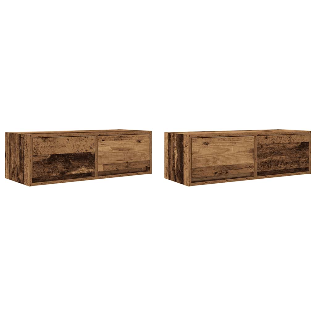TV Cabinets 2 pcs Old Wood 80x31x25.5 cm Engineered Wood