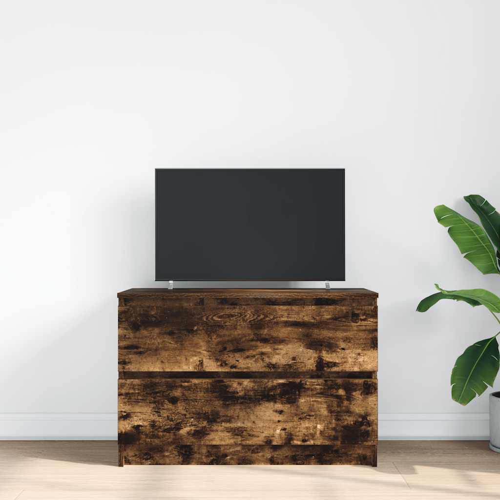 TV Cabinet Smoked Oak 80x35x54 cm Engineered Wood