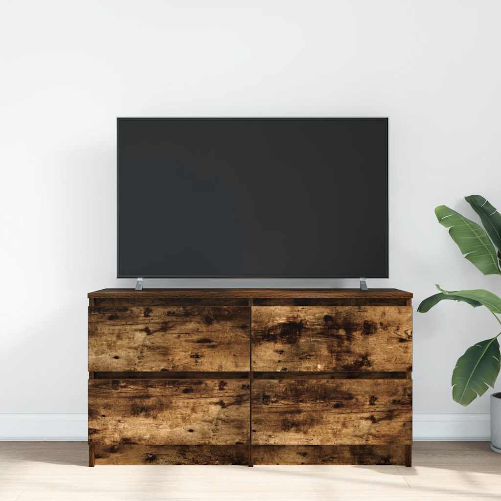 TV Cabinet Smoked Oak 100x35x54 cm Engineered Wood