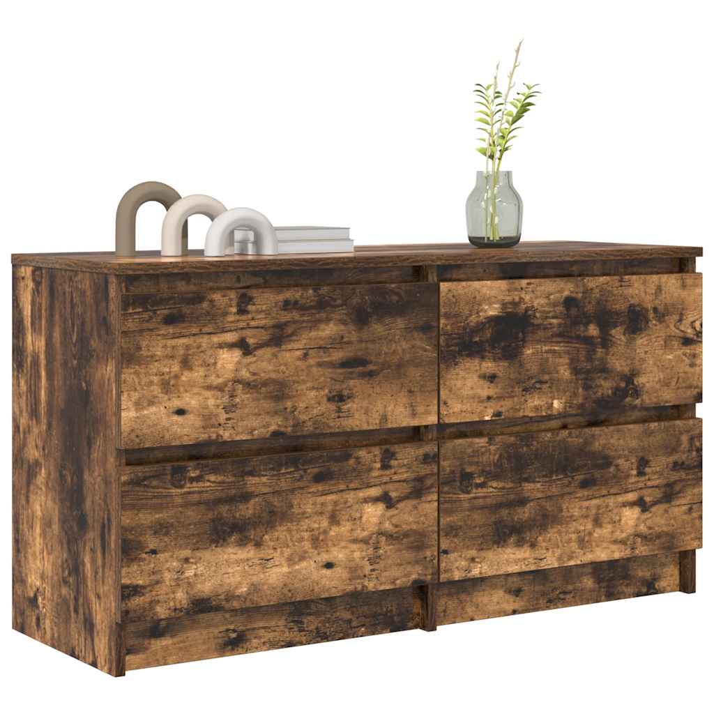 TV Cabinet Smoked Oak 100x35x54 cm Engineered Wood