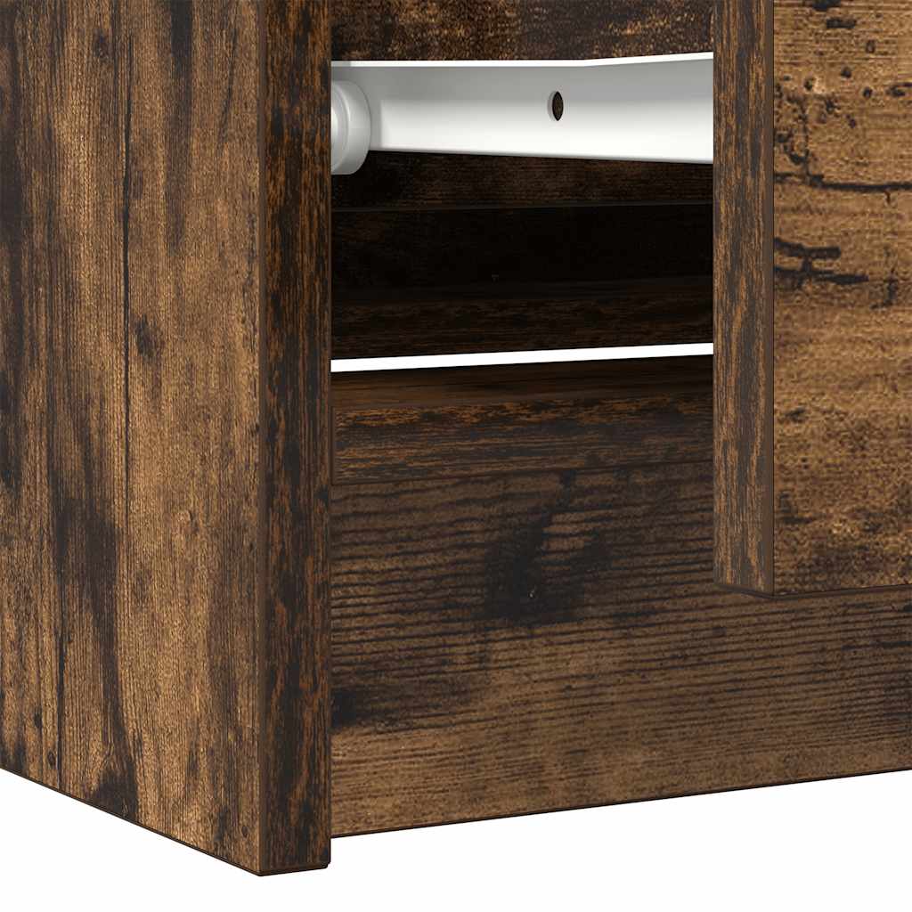 TV Cabinet Smoked Oak 100x35x54 cm Engineered Wood
